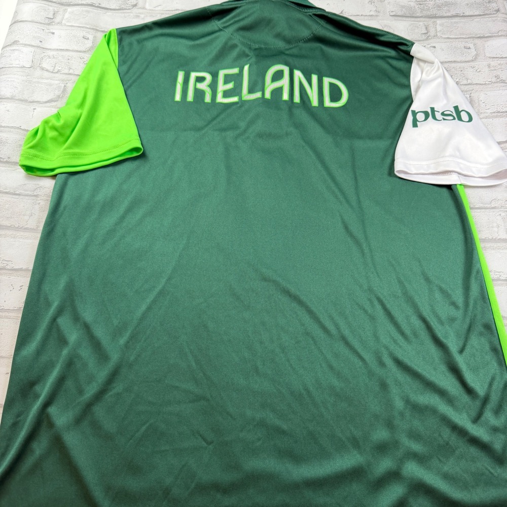 McKeever Ireland Olympic Team Polo Mens L Green White Short Sleeve Sport EUC